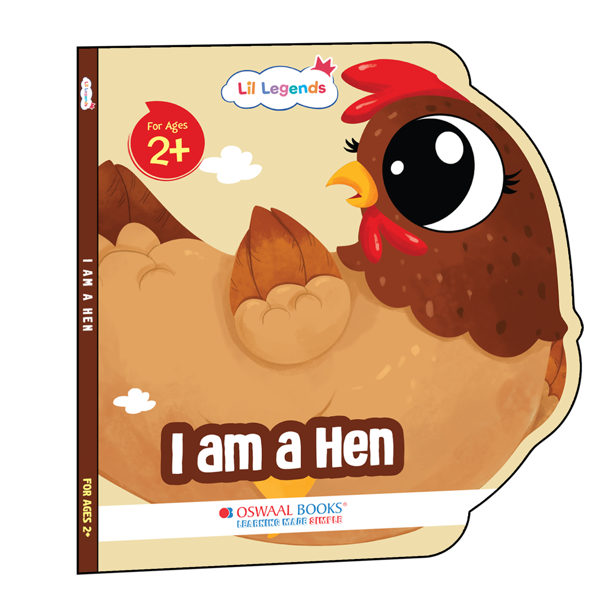 Lil Legends Shaped Board Book - Farm Animals: Hen | Hen-Shaped Picture Book for Kids Age 2+ Years | Early Learning Book with Colourful Illustrations for Toddlers & Preschoolers
