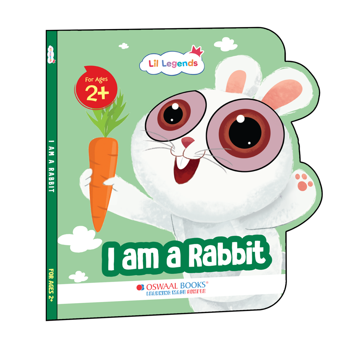 Lil Legends Shaped Board Book - Pet Animals: Rabbit | Rabbit-Shaped Picture Book for Kids Age 2+ Years | Early Learning Book with Colourful Illustrations for Toddlers & Preschoolers