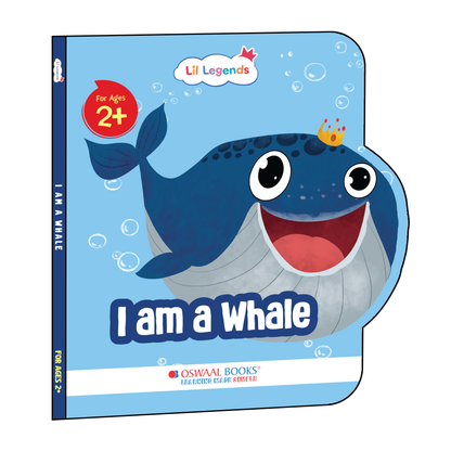 Lil Legends Shaped Board Book - Sea Animals: Whale | Whale-Shaped Picture Book for Kids Age 2+ Years | Early Learning Book with Colourful Illustrations for Toddlers & Preschoolers