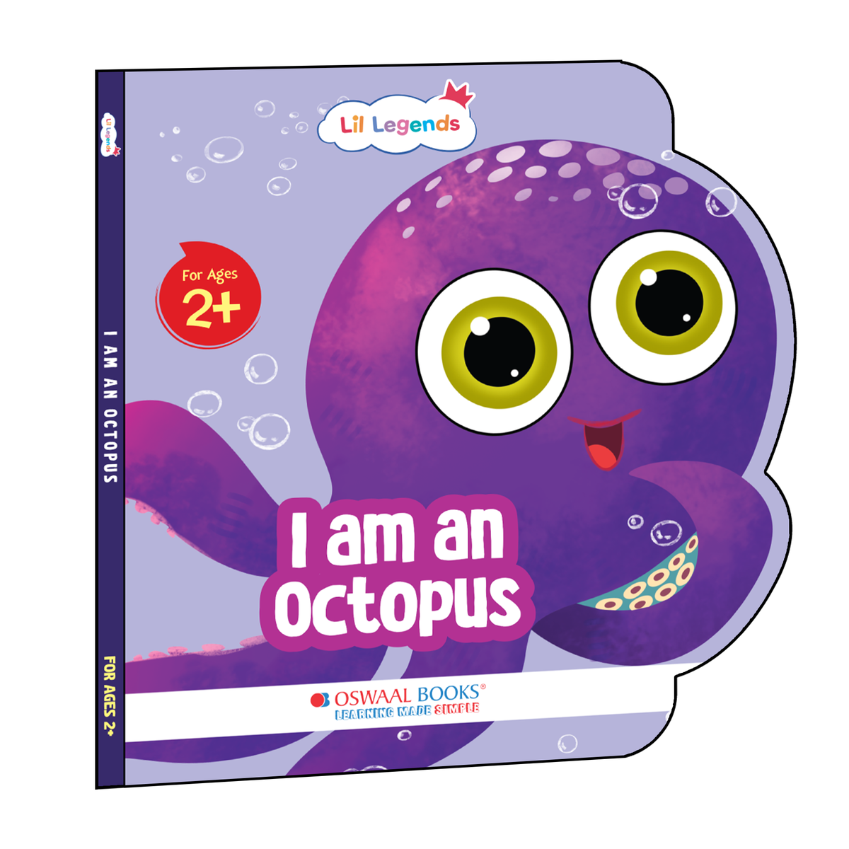Lil Legends Shaped Board Book - Sea Animals: Octopus | Octopus-Shaped Picture Book for Kids Age 2+ Years | Early Learning Book with Colourful Illustrations for Toddlers & Preschoolers