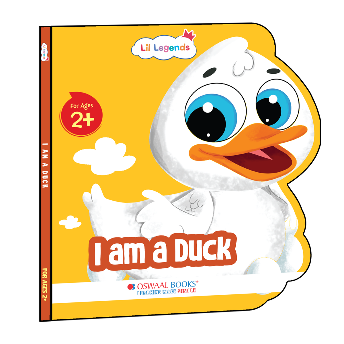 Lil Legends Shaped Board Book - Farm Animals: Duck | Duck-Shaped Picture Book for Kids Age 2+ Years | Early Learning Book with Colourful Illustrations for Toddlers & Preschoolers