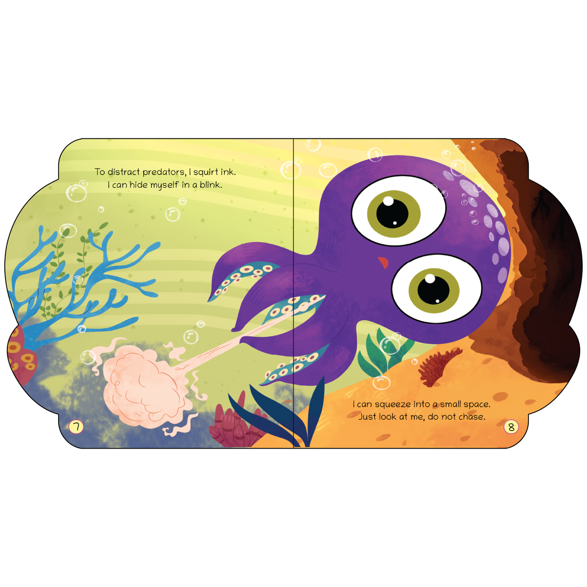 Lil Legends Shaped Board Book - Sea Animals: Octopus | Octopus-Shaped Picture Book for Kids Age 2+ Years | Early Learning Book with Colourful Illustrations for Toddlers & Preschoolers