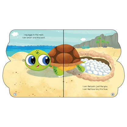 Lil Legends Shaped Board Book - Sea Animals: Turtle | Turtle-Shaped Picture Book for Kids Age 2+ Years | Early Learning Book with Colourful Illustrations for Toddlers & Preschoolers