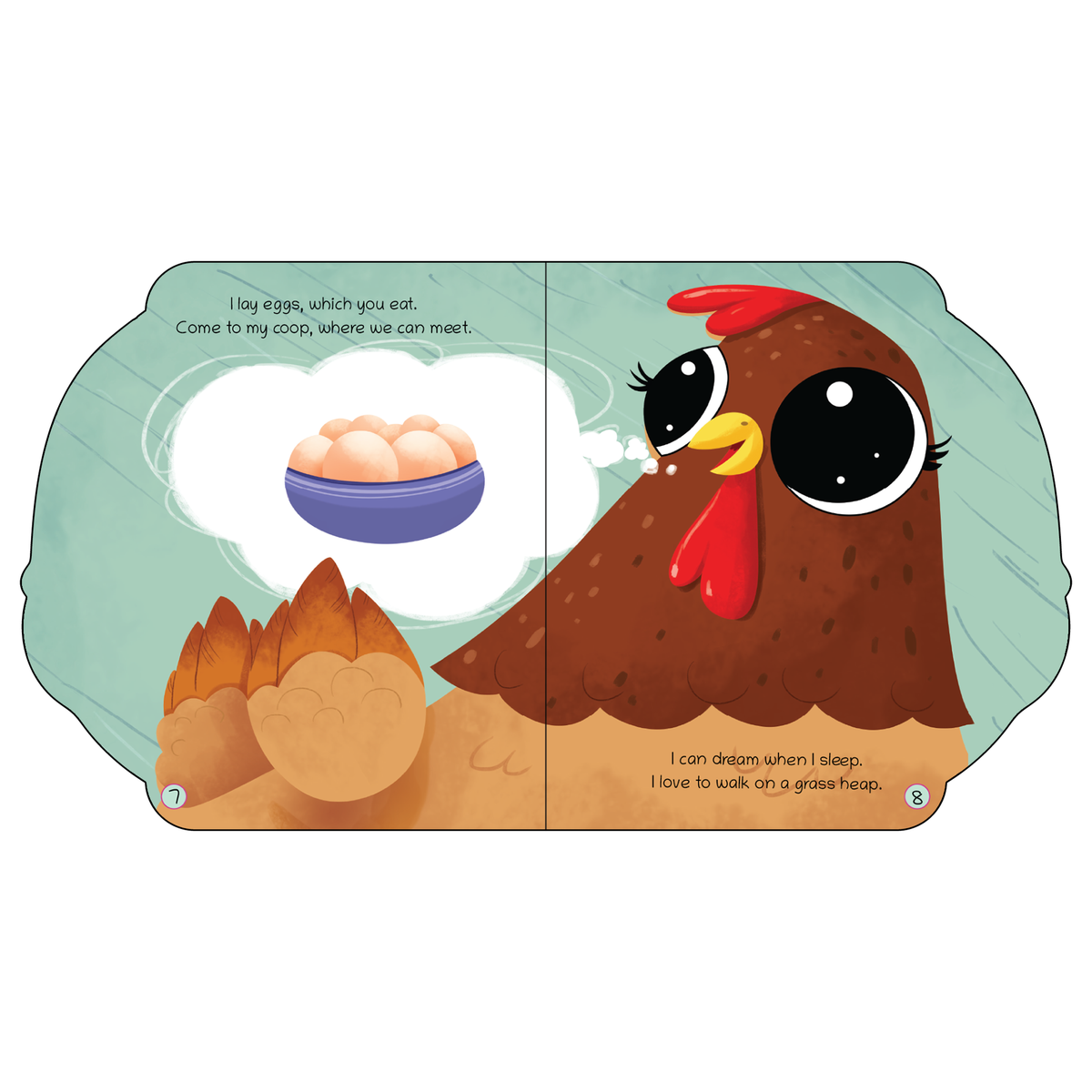Lil Legends Shaped Board Book - Farm Animals: Hen | Hen-Shaped Picture Book for Kids Age 2+ Years | Early Learning Book with Colourful Illustrations for Toddlers & Preschoolers