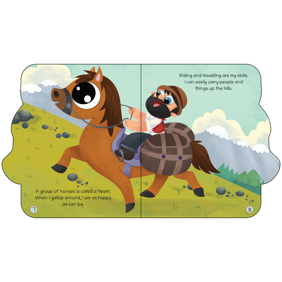 Lil Legends Shaped Board Book - Farm Animals: Horse | Horse-Shaped Picture Book for Kids Age 2+ Years | Early Learning Book with Colourful Illustrations for Toddlers & Preschoolers