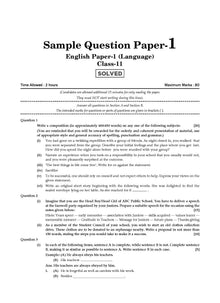 ISC 10 Sample Question Papers Class 11 English - 1 | For 2024 Exams