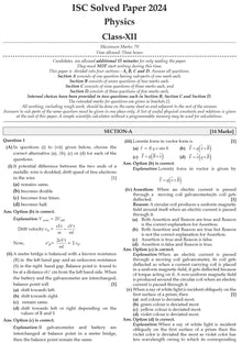 ISC 10 Previous Years' Solved Papers Class-12 PCM | Year-Wise 2014-2024 Physics, Chemistry, Mathematics, English 1, Hindi, Computer science For 2025 Board Exam Oswaal Books and Learning Private Limited