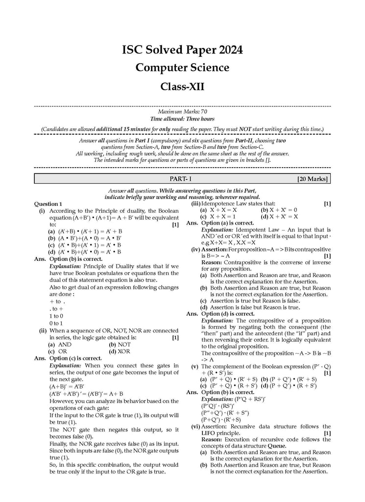 ISC 10 Previous Years' Solved Papers Class-12, PCB | Year-Wise 2014-2024 | Physics, Chemistry, Biology, English 1, Hindi, Computer Science For 2025  Board Exam Oswaal Books and Learning Private Limited