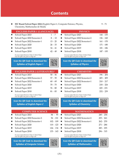 ISC 5 Previous Year Solved Papers Class-12 | Year Wise 2018-2024 | PCM (Physics, Chemistry, Mathematics, English 1, English 2, Hindi, Computer science) For 2025 Board Exam - Oswaal Books