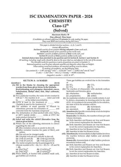 ISC 5 Previous Year Solved Papers Class-12 | Year Wise 2018-2024 | PCM (Physics, Chemistry, Mathematics, English 1, English 2, Hindi, Computer science) For 2025 Board Exam - Oswaal Books