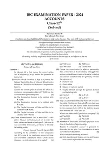 ISC 5 Previous Year Solved Papers Class-12 | Year wise 2018-2024 |  Commerce (Accounts, Economics, Business studies, commerce, English 1, English 2, Maths, Hindi, Computer science) For 2025 Board Exam Oswaal Books and Learning Private Limited