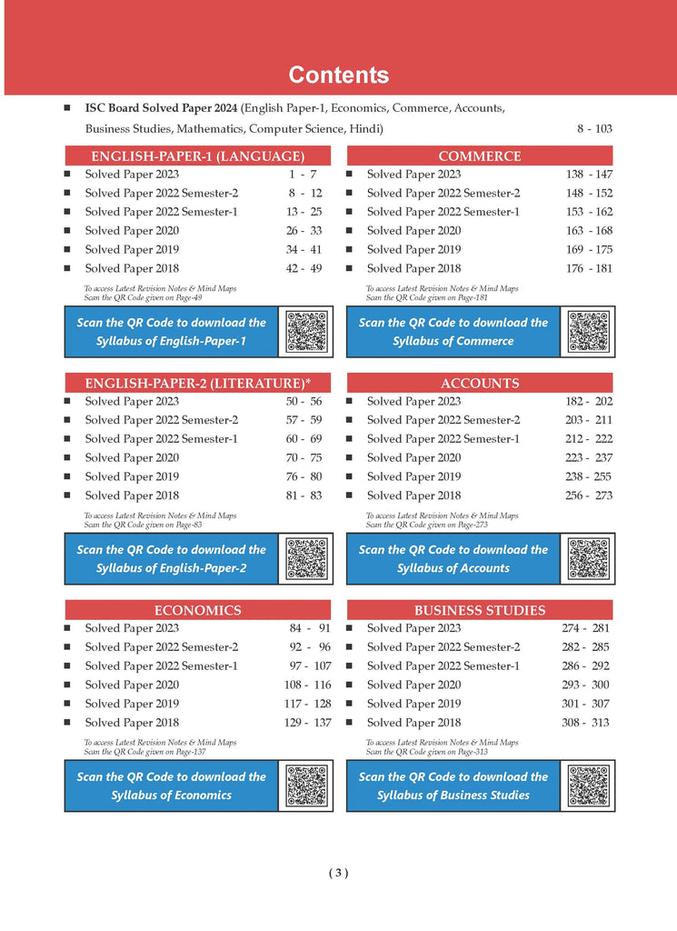 ISC 5 Previous Year Solved Papers Class-12 | Year wise 2018-2024 |  Commerce (Accounts, Economics, Business studies, commerce, English 1, English 2, Maths, Hindi, Computer science) For 2025 Board Exam Oswaal Books and Learning Private Limited