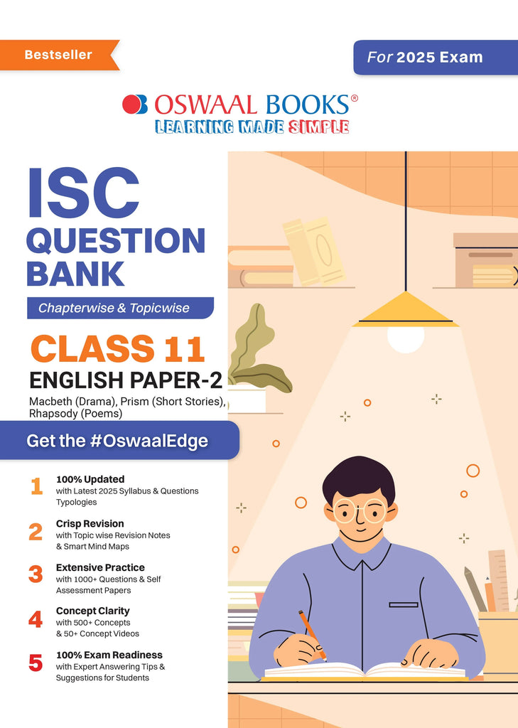 ISC Question Bank Class 11 English Paper-2 | Chapterwise | Topicwise  | Solved Papers  | For 2025 Exams Oswaal Books and Learning Private Limited