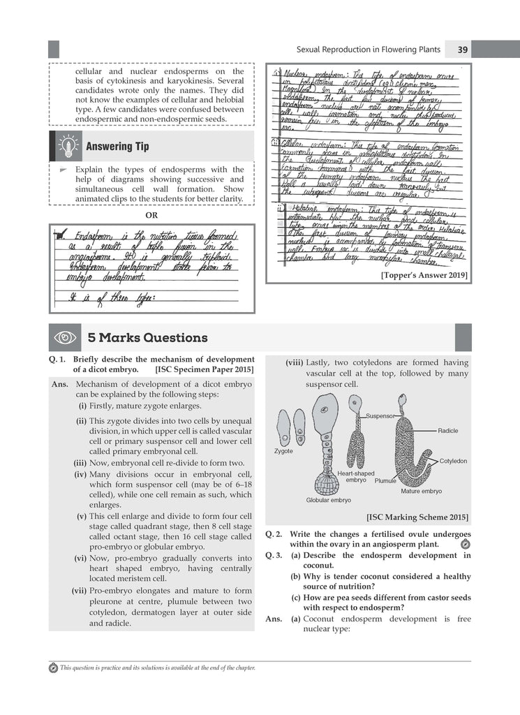 ISC Question Bank Class 12 Biology Book (2024 Exam) TRUE