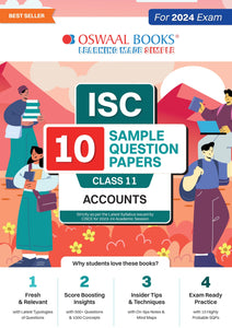 ISC 10 Sample Question Papers Class 11 Accounts For 2024 Exams (Based On The Latest CISCE/ ISC Specimen Paper)