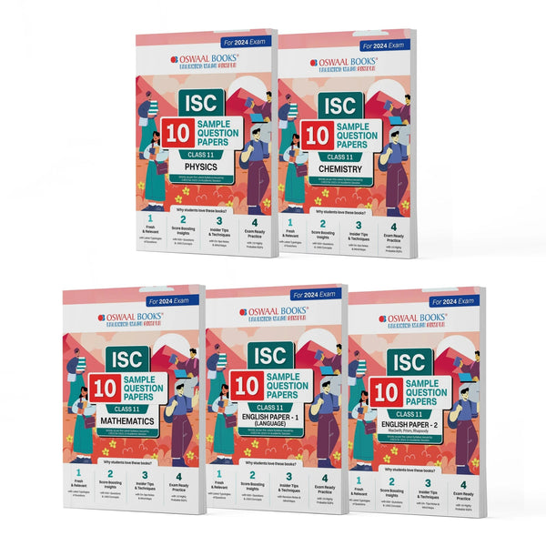 ISC 10 Sample Question Papers Class 11 Physics, Chemistry, Mathematics, English Paper-1 & 2 (Set of 5 Books)  For 2024 Exams (Based On The Latest CISCE/ISC Specimen Paper)