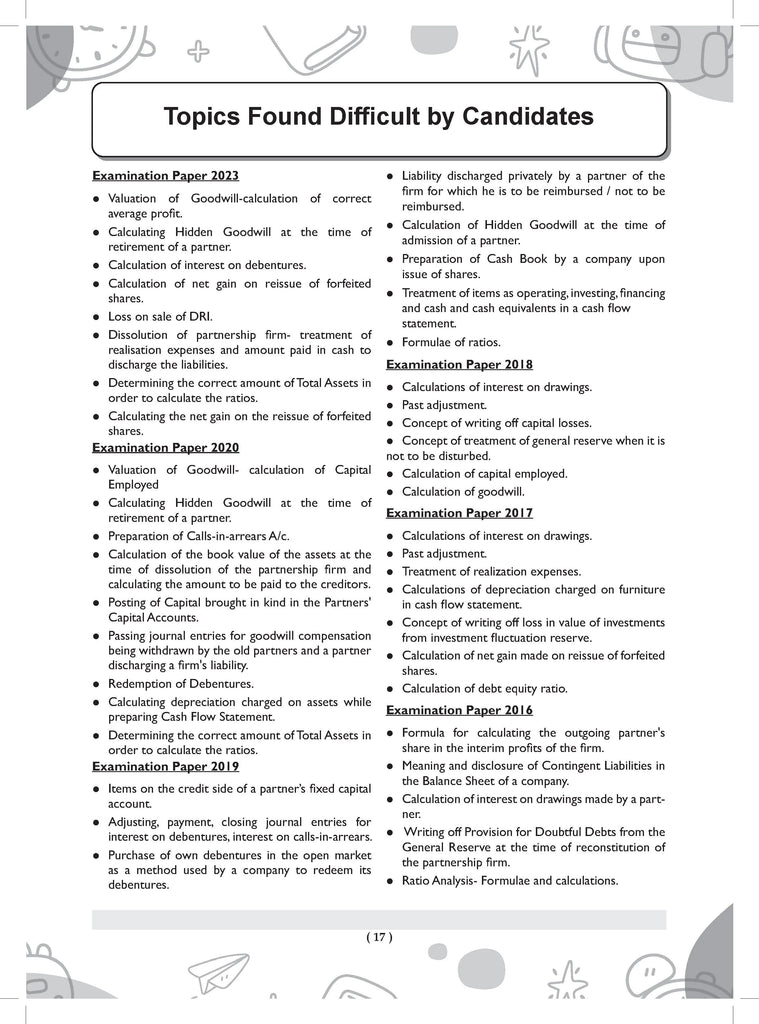 ISC | 10 Sample Question Papers | Class 12 | Accounts (For 2025 Exam) Oswaal Books and Learning Private Limited