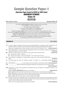 ISC | 10 Sample Question Papers | Class 12 | Business Studies (For 2025 Exam) Oswaal Books and Learning Private Limited