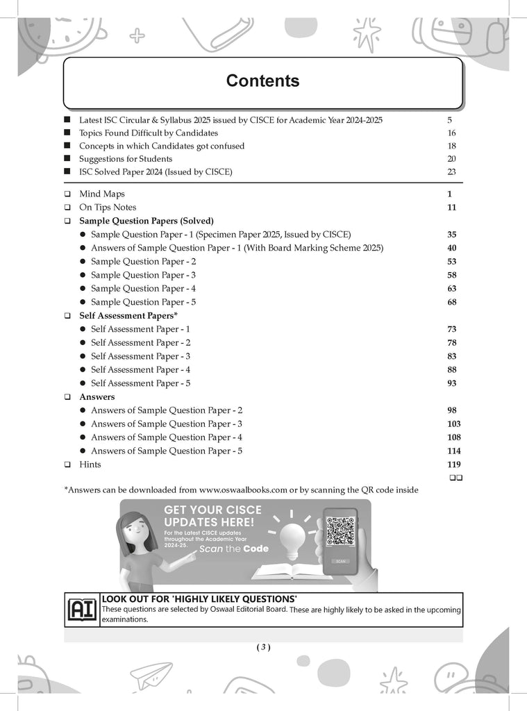 ISC | 10 Sample Question Papers | Class 12 | Chemistry (For 2025 Exam) Oswaal Books and Learning Private Limited