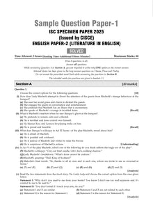 ISC | 10 Sample Question Papers | Class 12 | English-2 (For 2025 Exam) Oswaal Books and Learning Private Limited