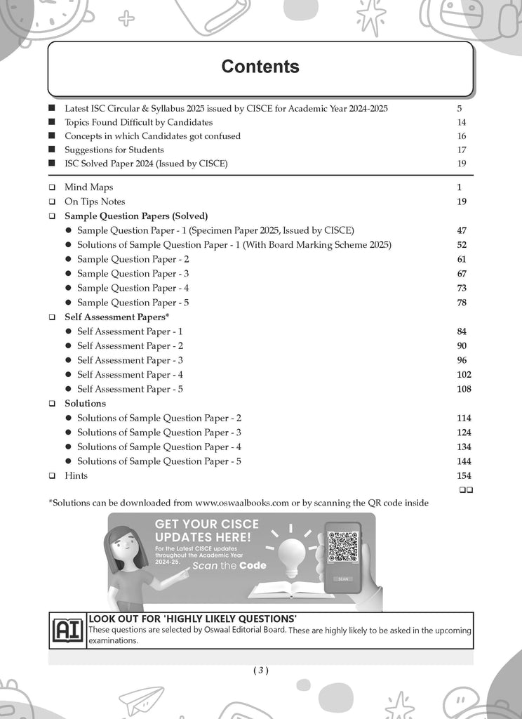 ISC | 10 Sample Question Papers | Class 12 | Mathematics (For 2025 Exam) Oswaal Books and Learning Private Limited