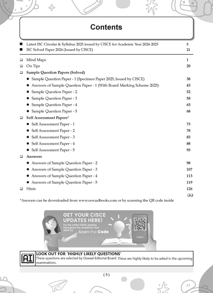 ISC | 10 Sample Question Papers | Class 12 | Physical Education (For 2025 Exam) Oswaal Books and Learning Private Limited