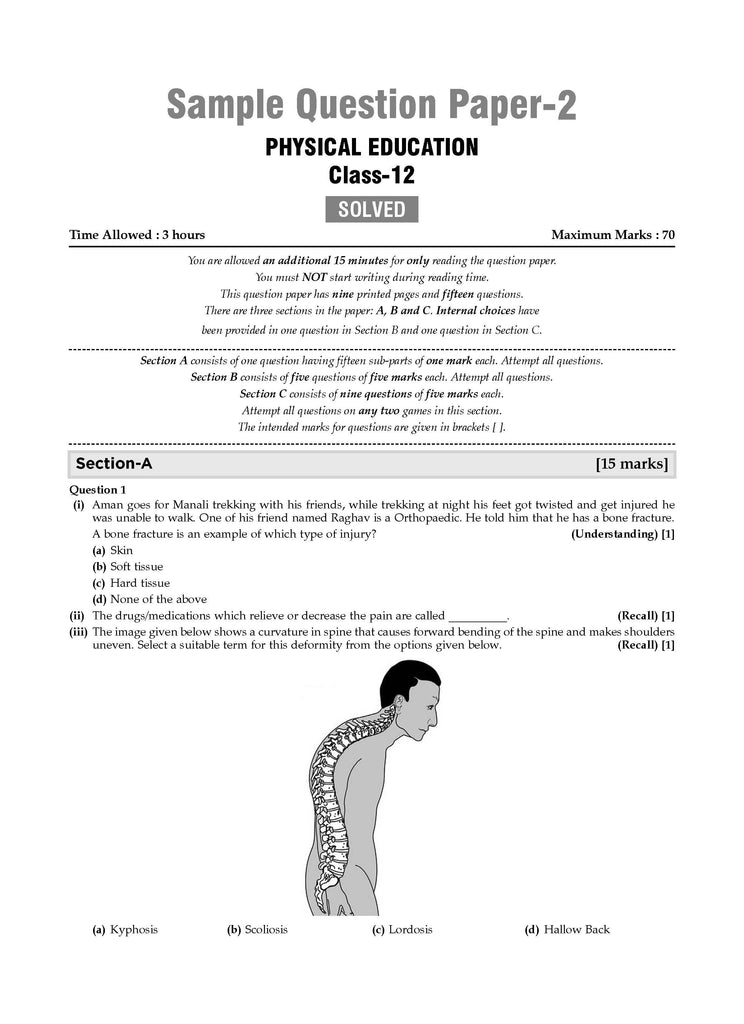 ISC | 10 Sample Question Papers | Class 12 | Physical Education (For 2025 Exam) Oswaal Books and Learning Private Limited