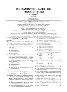 ISC | 10 Sample Question Papers | Class 12 | Physics (For 2025 Exam) Oswaal Books and Learning Private Limited