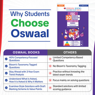 ISC | 10 Sample Question Papers | Classes 11 & 12 | Hindi (For 2027 Exam) Updated Version | With Oswaal AI