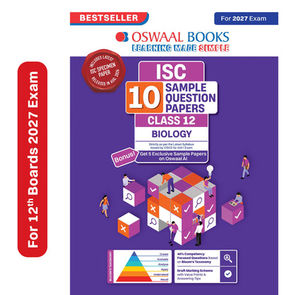 Oswaal ISC | 10 Sample Question Papers | Class 12 | Biology (For 2027 Exam) Updated Version | With Oswaal AI