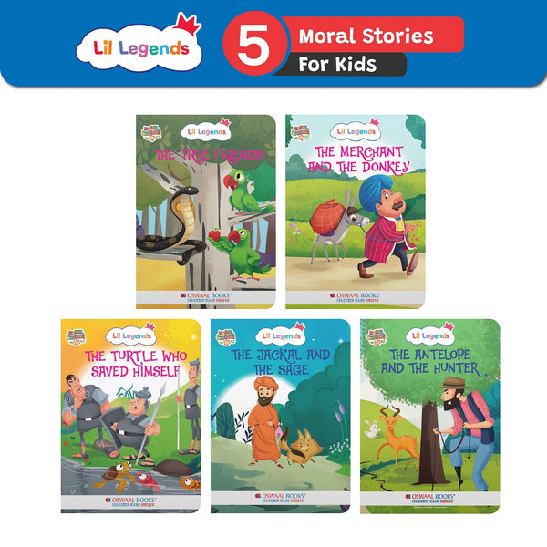 Illustrated Moral Stories for Kids 2+ | Short Bedtime Stories with Colorful Illustrations | Set of 5 Books | Lil Legends by Oswaal Books