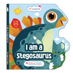 Lil Legends Dino Shaped Board Book for Kids | I am a Stegosaurus | Illustrated Dinosaur Story Book | Early Learning Picture Book | Age 2+ Years | Board Book | Durable