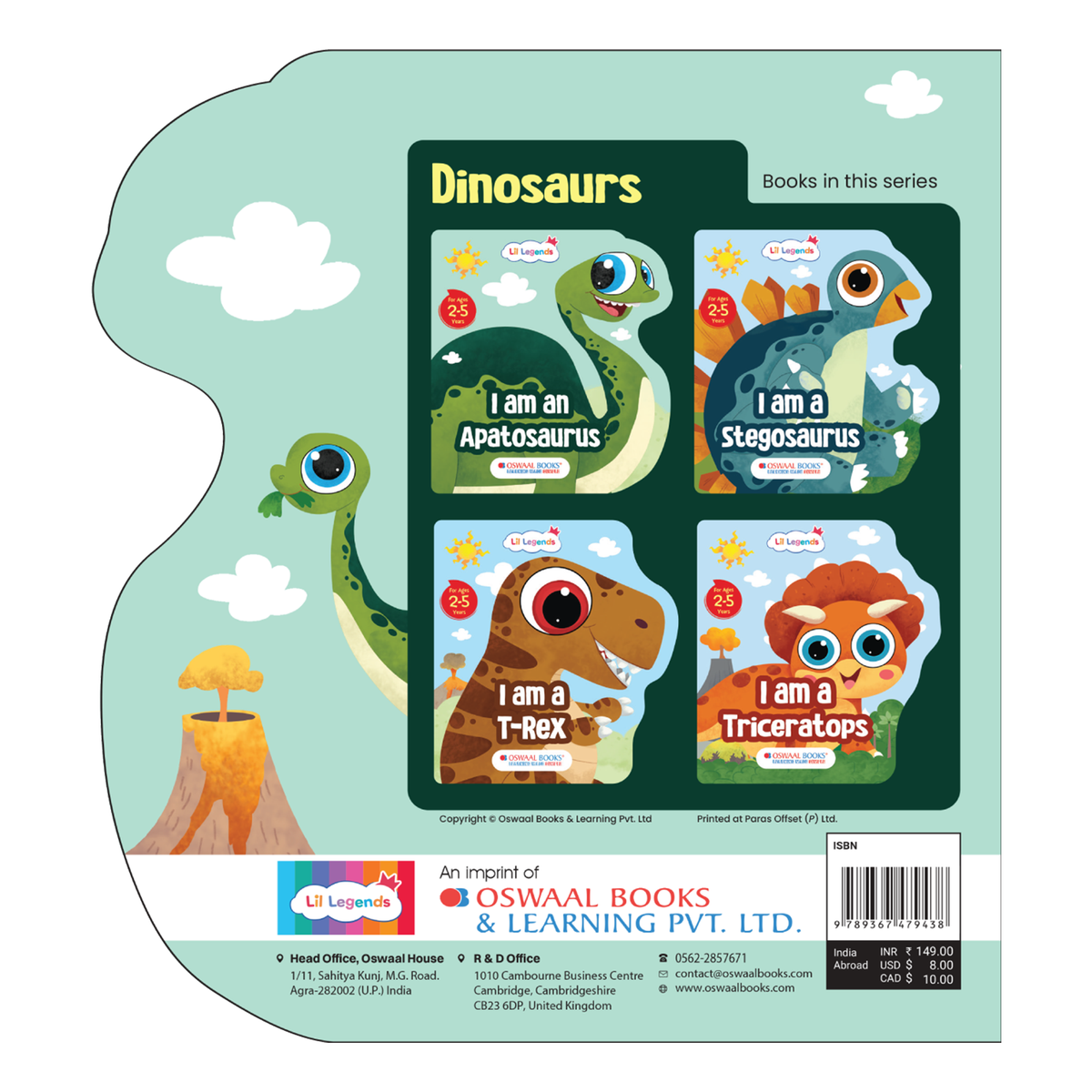 Lil Legends Dino Shaped Board Book for Kids | I am an Apatosaurus | Illustrated Dinosaur Story Book | Early Learning Picture Book | Age 2+ Years | Board Book | Durable