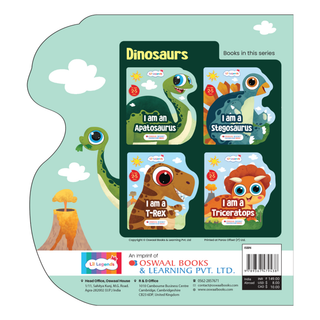 Lil Legends Dino Shaped Board Book for Kids | I am an Apatosaurus | Illustrated Dinosaur Story Book | Early Learning Picture Book | Age 2+ Years | Board Book | Durable