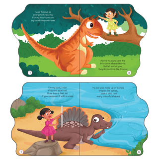 Lil Legends Dinosaur Shaped Board Books for Kids | Set of 4 Books | I am Spinosaurus, Carnotaurus, Allosaurus & Diplodocus | Durable Rhyming Books | Ages 2-5 Years | Board Book Set