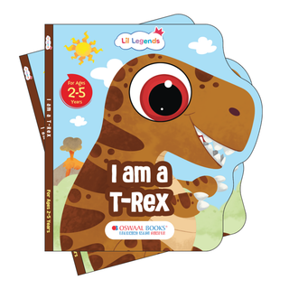 Lil Legends Dino Shaped Board Book for Kids | I am a T-Rex | Illustrated Dinosaur Story Book | Early Learning Picture Book | Age 2+ Years | Board Book | Durable