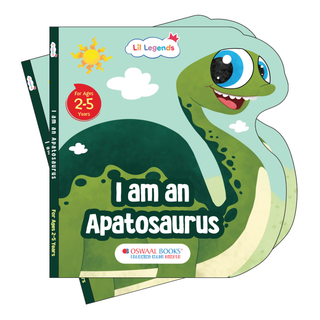 Lil Legends Dino Shaped Board Book for Kids | I am an Apatosaurus | Illustrated Dinosaur Story Book | Early Learning Picture Book | Age 2+ Years | Board Book | Durable