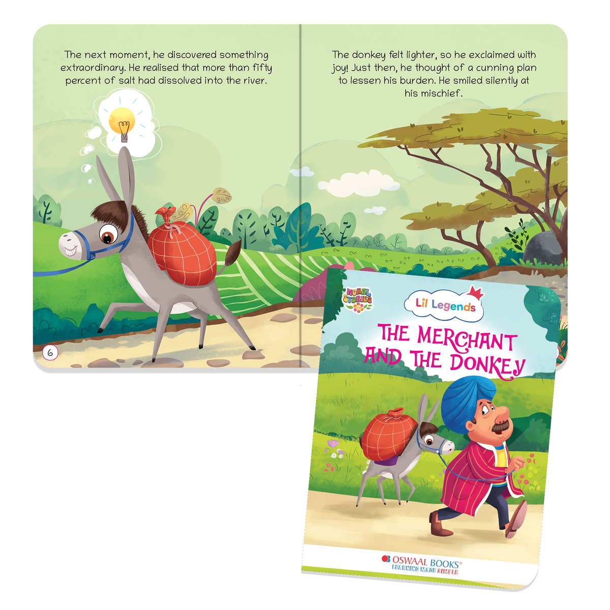 Oswaal Lil Legends Moral Story Books for Kids Age 2+ Years - The Merchant and The Donkey | Short English Bedtime Stories with Colourful Illustrations | Picture Book for Early Readers