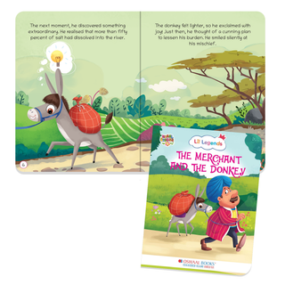 Lil Legends Moral Story Books for Kids Age 2+ Years - The Merchant and The Donkey | Short English Bedtime Stories with Colourful Illustrations | Picture Book for Early Readers