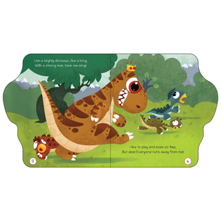 Lil Legends Dino Shaped Board Book for Kids | I am a T-Rex | Illustrated Dinosaur Story Book | Early Learning Picture Book | Age 2+ Years | Board Book | Durable