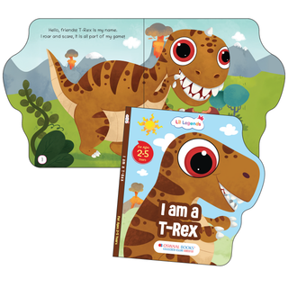Lil Legends Dino Shaped Board Books for Kids | Set of 4 Books | Triceratops, Stegosaurus, Apatosaurus and T-Rex | Illustrated Dinosaur Picture Books | Ages 2+ Years | Board Book Set
