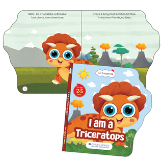 Lil Legends Dino Shaped Board Books for Kids | Set of 4 Books | Triceratops, Stegosaurus, Apatosaurus and T-Rex | Illustrated Dinosaur Picture Books | Ages 2+ Years | Board Book Set
