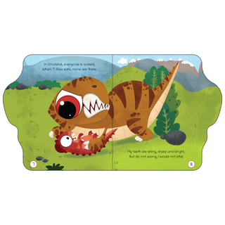 Lil Legends Dino Shaped Board Book for Kids | I am a T-Rex | Illustrated Dinosaur Story Book | Early Learning Picture Book | Age 2+ Years | Board Book | Durable