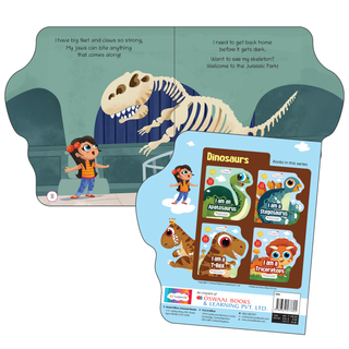 Lil Legends Dino Shaped Board Book for Kids | I am a T-Rex | Illustrated Dinosaur Story Book | Early Learning Picture Book | Age 2+ Years | Board Book | Durable