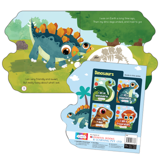Lil Legends Dino Shaped Board Book for Kids | I am a Stegosaurus | Illustrated Dinosaur Story Book | Early Learning Picture Book | Age 2+ Years | Board Book | Durable