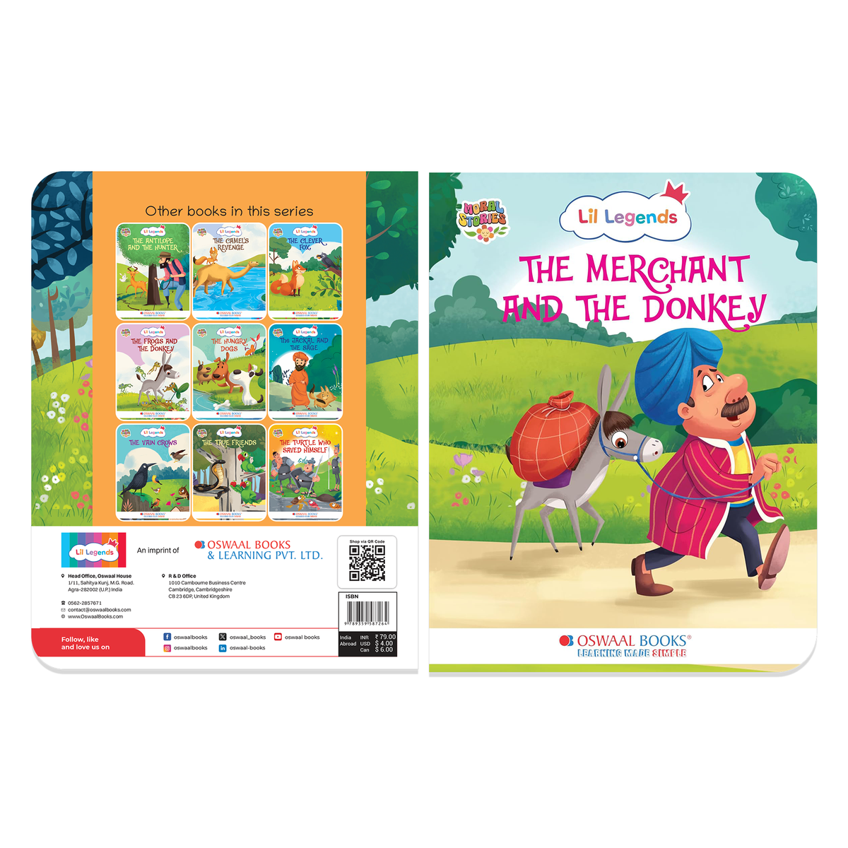 Oswaal Lil Legends Moral Story Books for Kids Age 2+ Years - The Merchant and The Donkey | Short English Bedtime Stories with Colourful Illustrations | Picture Book for Early Readers