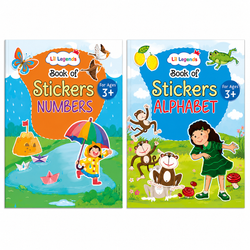 Lil Legends Books of Stickers Numbers and Alphabets | Set of 2 for Kids Age 3+ | Learn ABC and Counting With Fun Activities | Educational Workbook For Toddlers | For Nursery/LKG/UKG