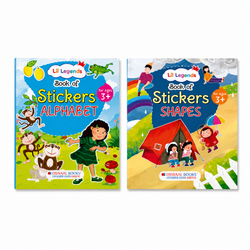 Lil Legends Books of Stickers Shapes and Alphabets | Set of 2 for Kids Age 3+ | Learn ABC and Shapes With Fun Activities | Educational Workbook | For Toddlers/Nursery/LKG