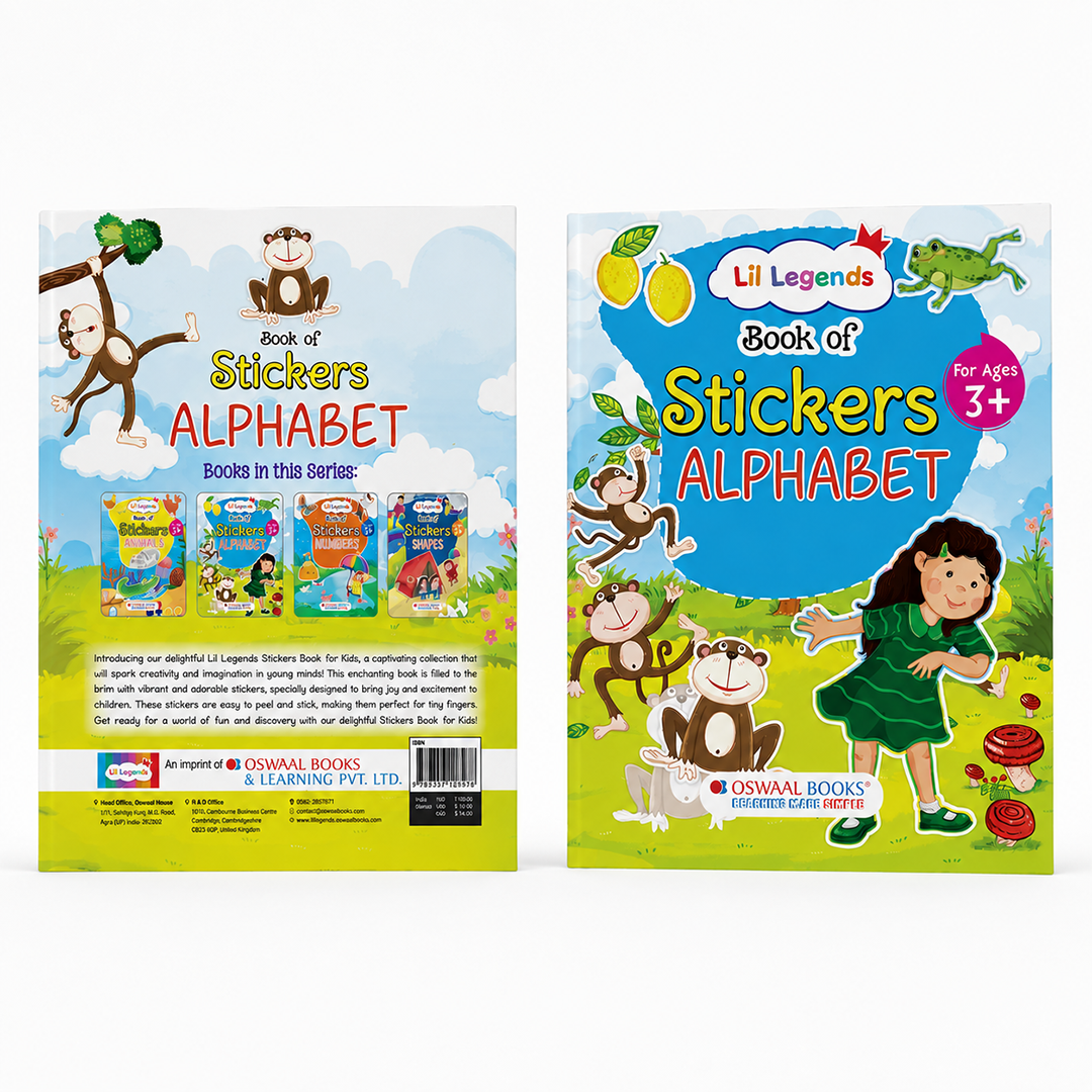 Oswaal Lil Legends Book Of Stickers Alphabet for Age 3+ | Learn ABC with Fun Sticker Activities | Early Learning Educational Workbook | For Toddlers/Preschoolers/Nursery/LKG