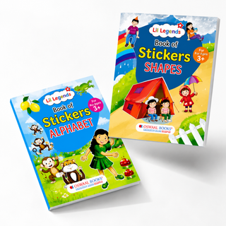 Lil Legends Books of Stickers Shapes and Alphabets | Set of 2 for Kids Age 3+ | Learn ABC and Shapes With Fun Activities | Educational Workbook | For Toddlers/Nursery/LKG